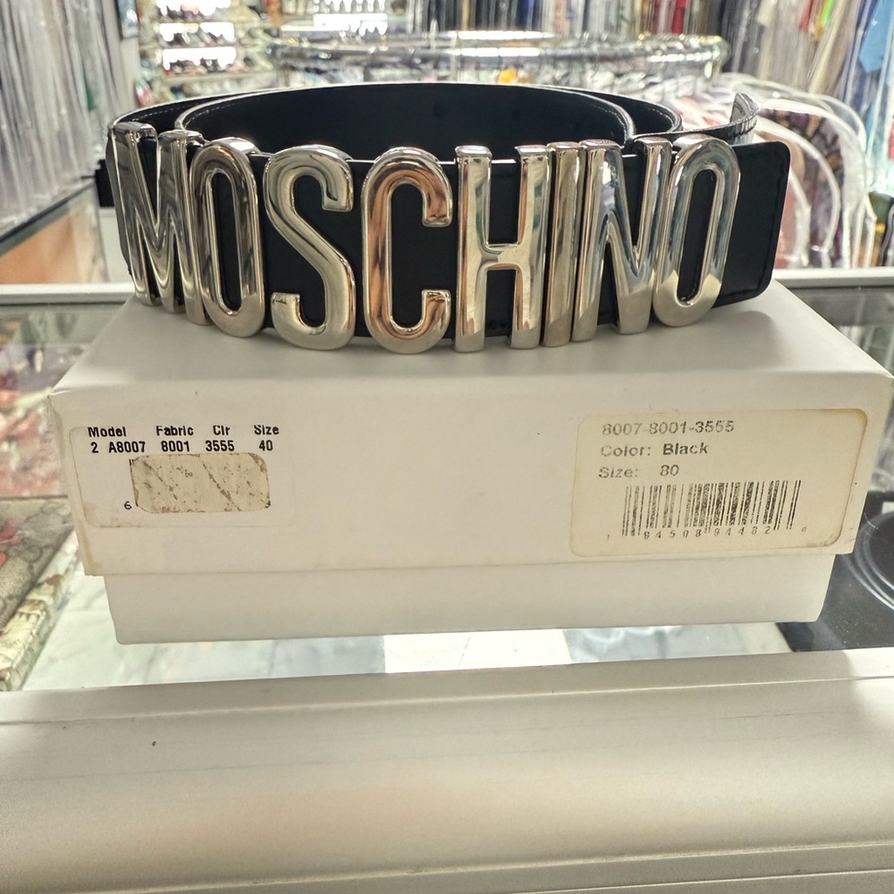 Moschino Black and Silver Women's Belt
